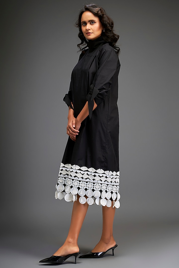 Black Cotton Midi Summer Dress by Deepika Arora at Pernia's Pop Up Shop
