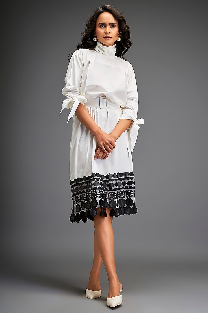 White Cotton Midi Summer Dress by Deepika Arora at Pernia's Pop Up Shop