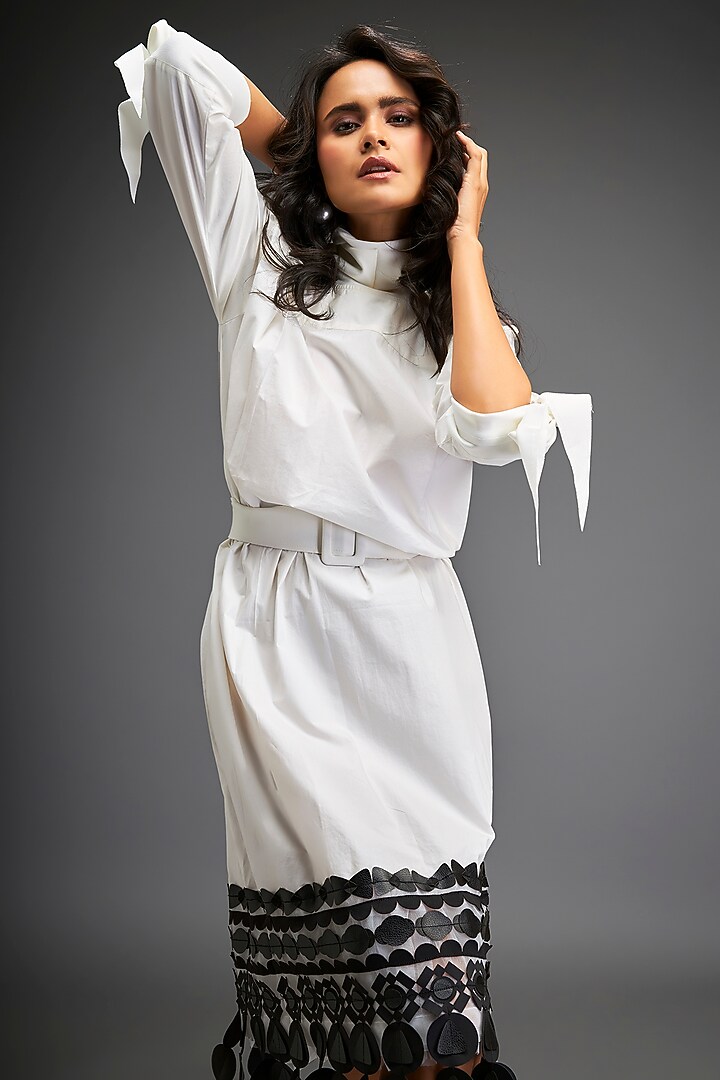 White Cotton Midi Summer Dress by Deepika Arora at Pernia's Pop Up Shop