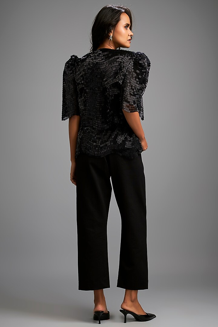 Black Shimmer & Ponte Roma Co-Ord Set by Deepika Arora at Pernia's Pop Up Shop