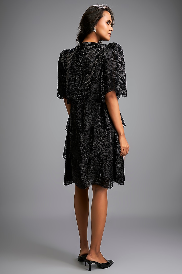 Black Scuba & Roma Knee-Length Vacation Dress by Deepika Arora at Pernia's Pop Up Shop
