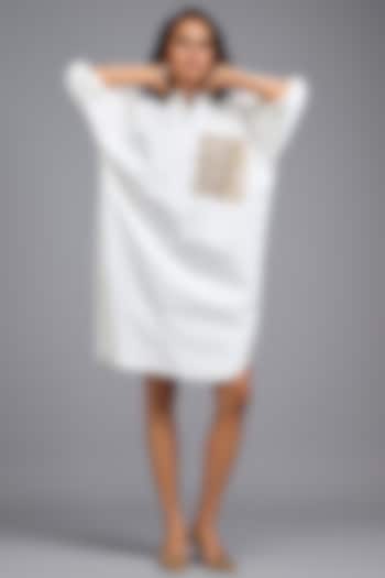 White Cotton Oversized Summer Shirt Dress by Deepika Arora at Pernia's Pop Up Shop