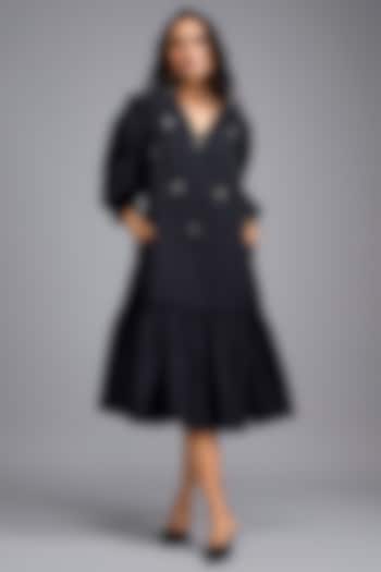 Black Parachute Embellished Summer Dress by Deepika Arora at Pernia's Pop Up Shop