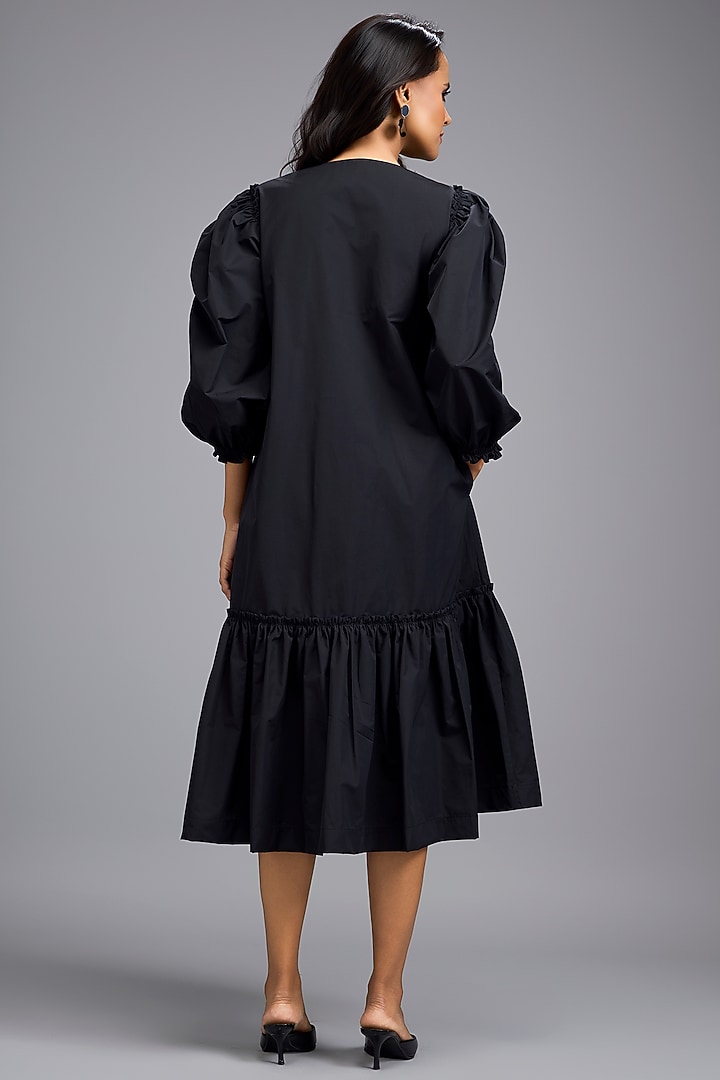 Black Parachute Embellished Summer Dress by Deepika Arora at Pernia's Pop Up Shop