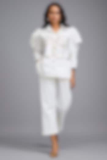 White Cotton Co-Ord Set by Deepika Arora at Pernia's Pop Up Shop