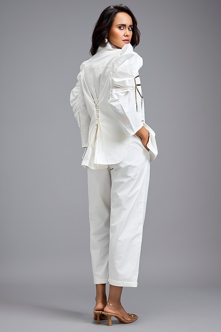 White Cotton Co-Ord Set by Deepika Arora at Pernia's Pop Up Shop