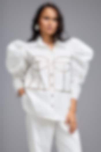 White Cotton Shirt by Deepika Arora at Pernia's Pop Up Shop