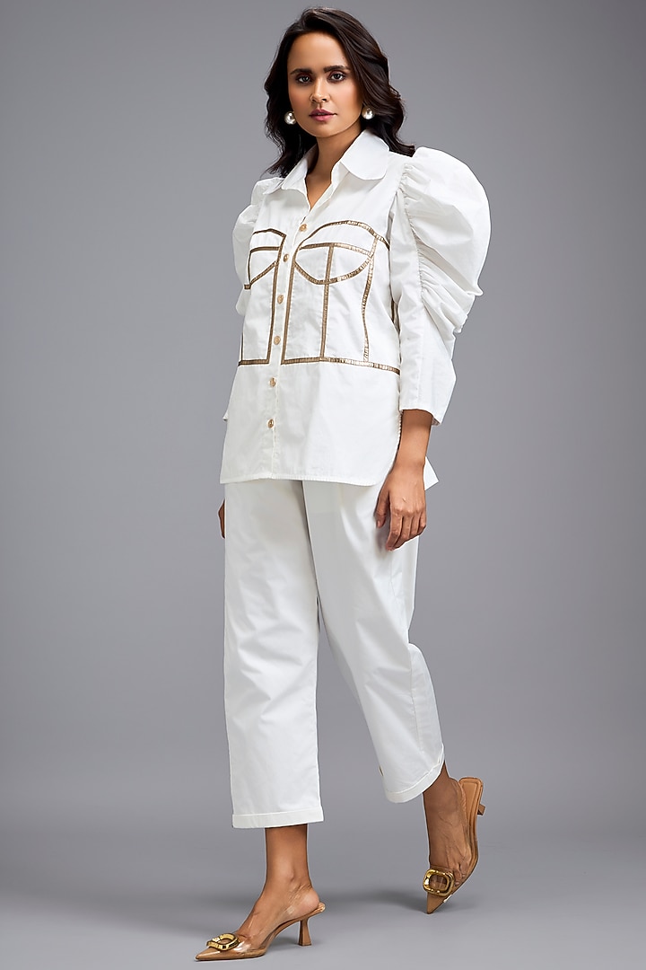 White Cotton Shirt by Deepika Arora at Pernia's Pop Up Shop