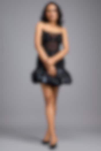 Black Net Skirt Set by Deepika Arora at Pernia's Pop Up Shop