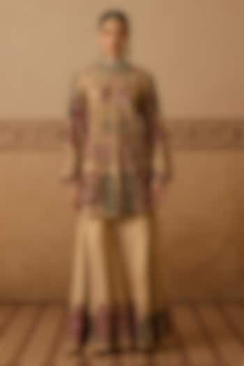 Gold Lame Hand Embroidered Gharara Set by Dareaab by Sonia k Mahajan at Pernia's Pop Up Shop