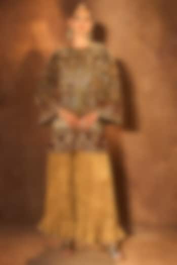 Black Silk Zardosi Embroidered Jacket by Dareaab by Sonia k Mahajan at Pernia's Pop Up Shop