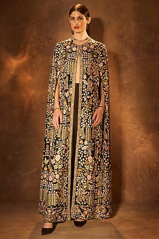 green emerald velvet dress CEM Cape Mini Dress with Gold Belt main image 0