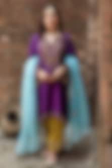 Buy Purple Raw Silk Kurta Set Wedding for Women Online from India's Luxury  Designers 2026
