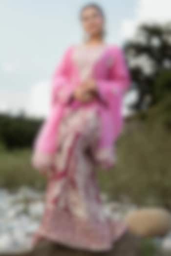 Deep Pink Ombre Cotton Silk Kurta Set by Dareaab by Sonia k Mahajan at Pernia's Pop Up Shop