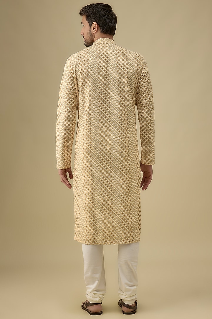 Yellow Cotton Floral Printed Kurta Set by Darshika at Pernia's Pop Up Shop