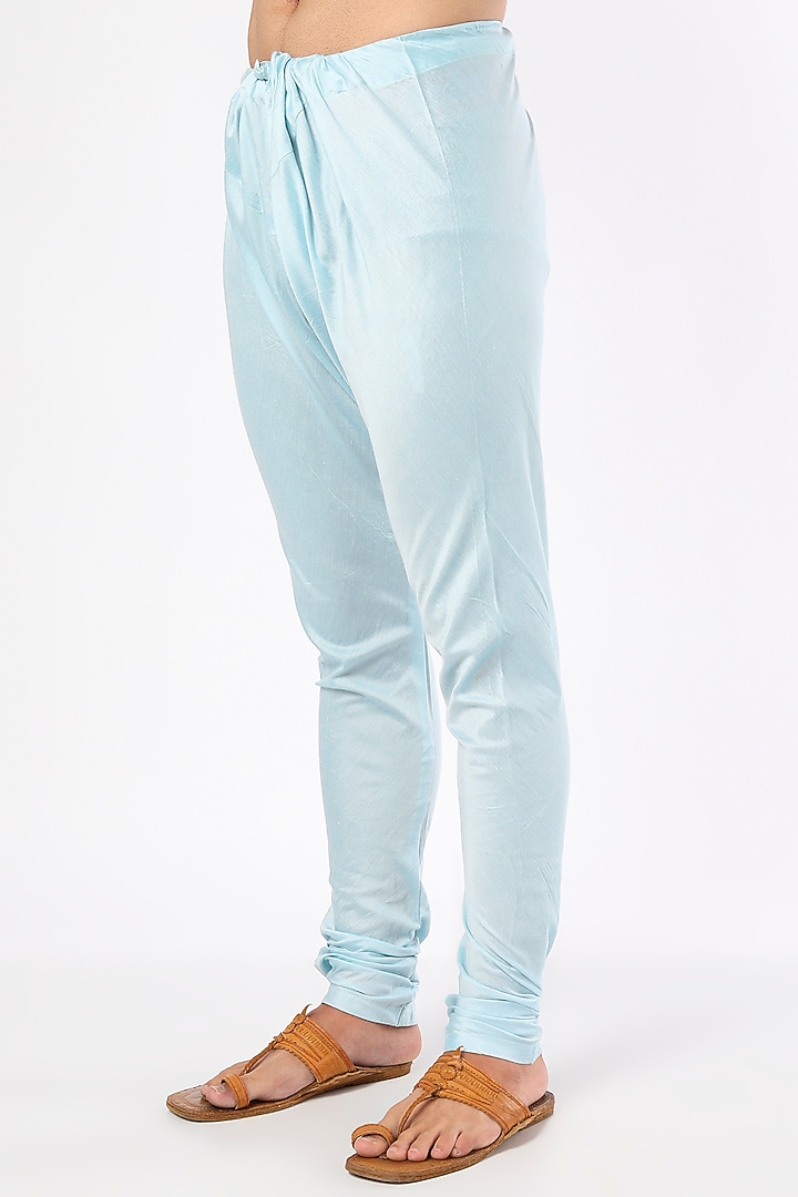 Sky Blue Cotton Silk Kurta Set by Darshika at Pernia's Pop Up Shop