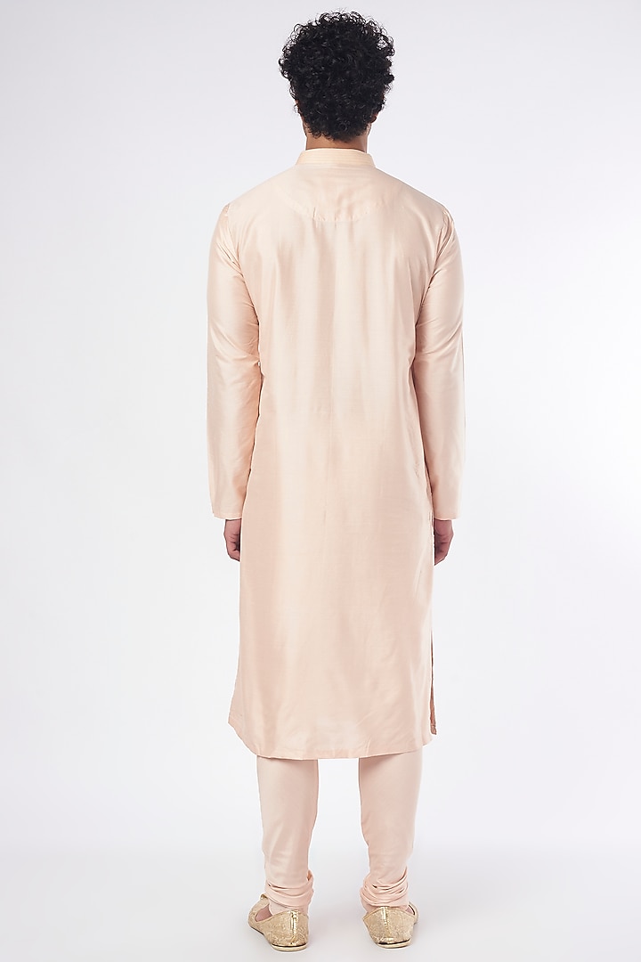 Powder Pink Embroidered Kurta Set by Darshika at Pernia's Pop Up Shop