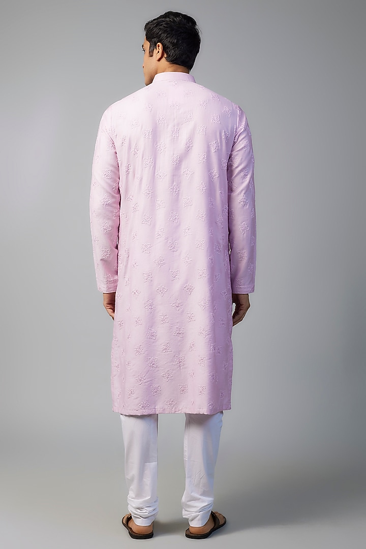 Purple Viscose Floral Motif Embroidered Kurta Set by Darshika at Pernia's Pop Up Shop