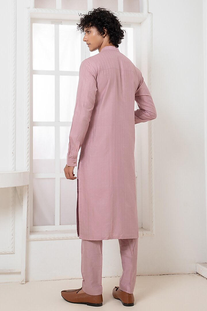 Purple Cotton Silk Kurta Set by Darshika at Pernia's Pop Up Shop