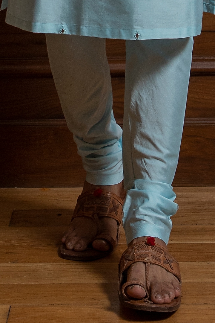 Sky Blue Embroidered Kurta Set by Darshika at Pernia's Pop Up Shop