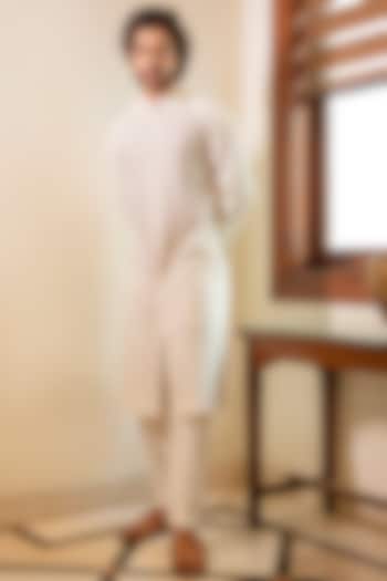 Off-White Cotton Kurta Set by Darshika at Pernia's Pop Up Shop