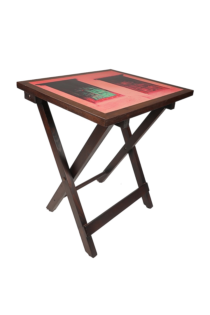 Pink Darwaza Artwork Folding Table by Artychoke