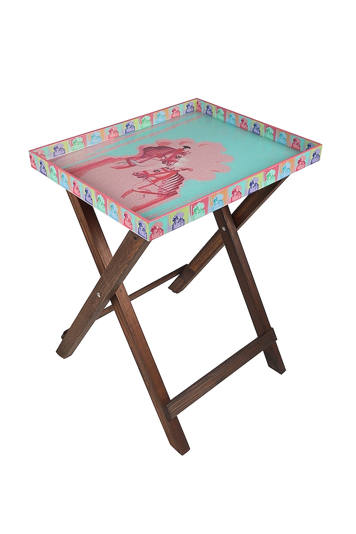 Pink & Blue Butler Folding Table by Artychoke