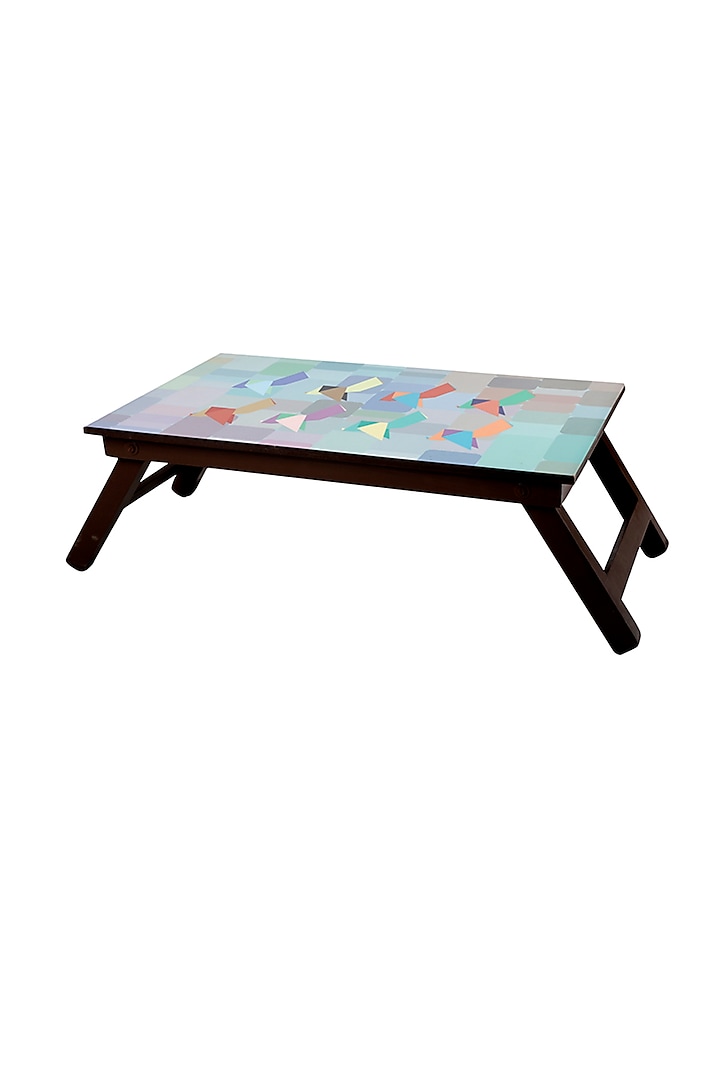 Light Blue Wood Folding Bed Table by Artychoke