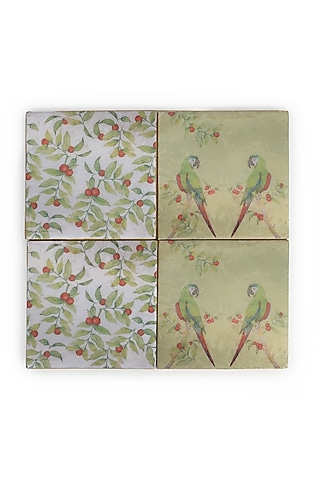 Green Wood Square Coasters (Set of 4) by Artychoke