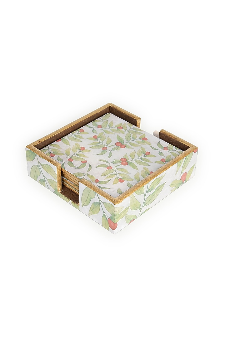 Green Wood Square Coasters (Set of 4) by Artychoke at Pernia's Pop Up Shop