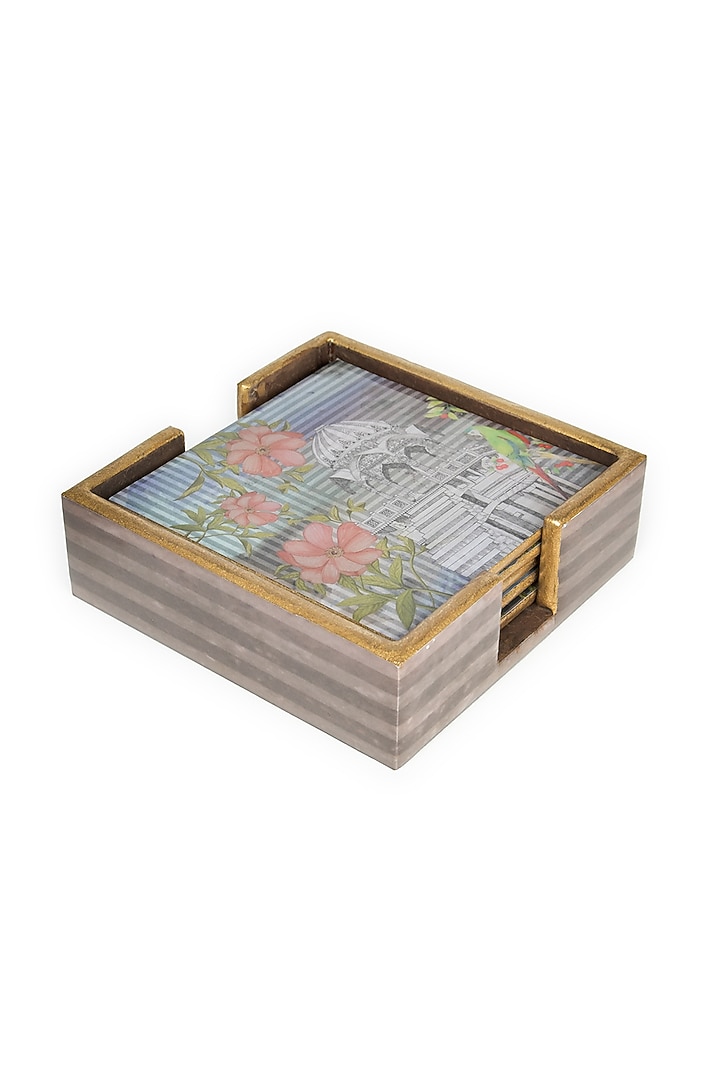 Multi-Colored Wood Square Coasters (Set of 4) by Artychoke at Pernia's Pop Up Shop