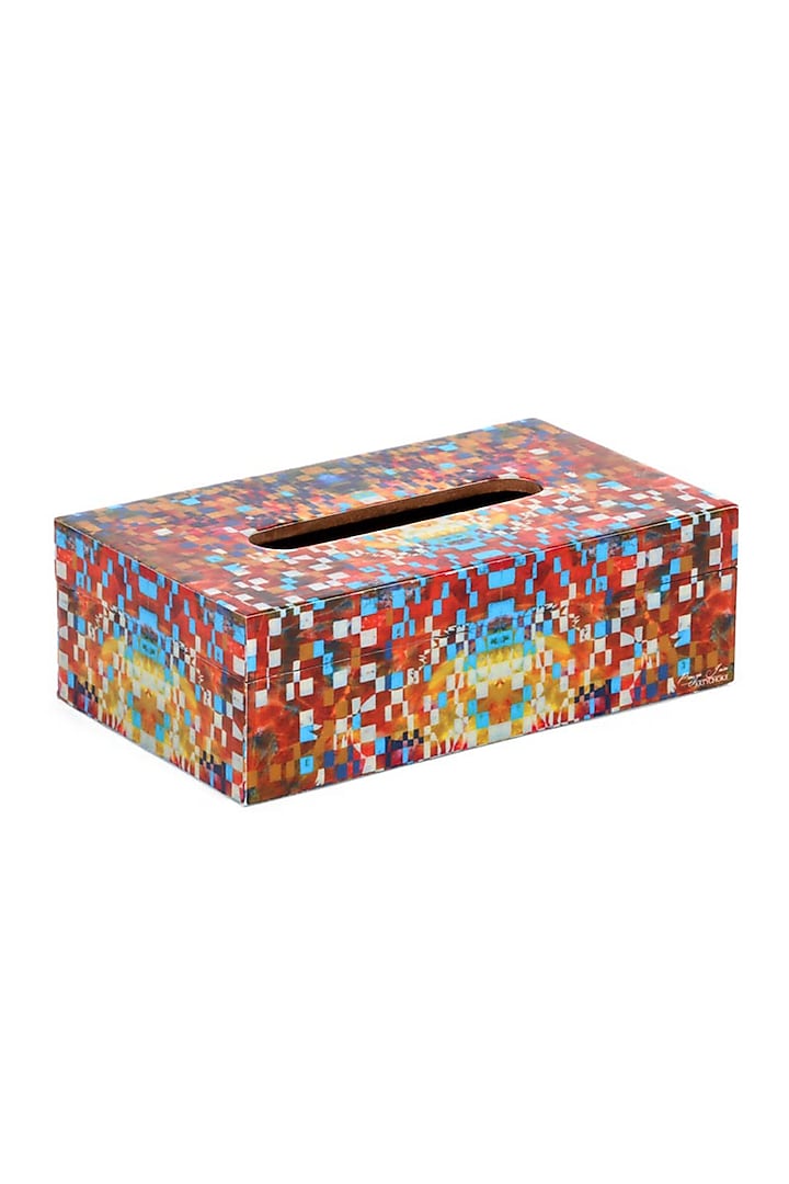 Multi-Colored Wood Tissue Box by Artychoke at Pernia's Pop Up Shop