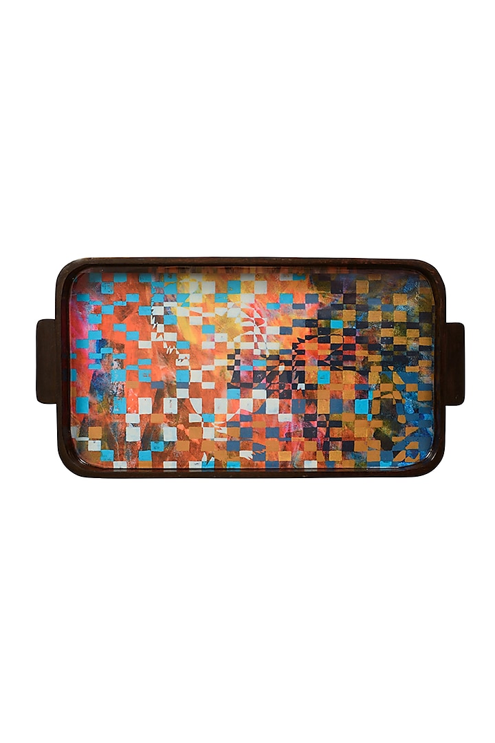 Multi-Colored Oversized Wooden Tray by Artychoke at Pernia's Pop Up Shop