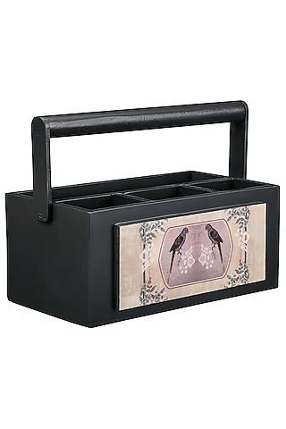 Pink & Beige Wooden Caddy Organiser  by Artychoke