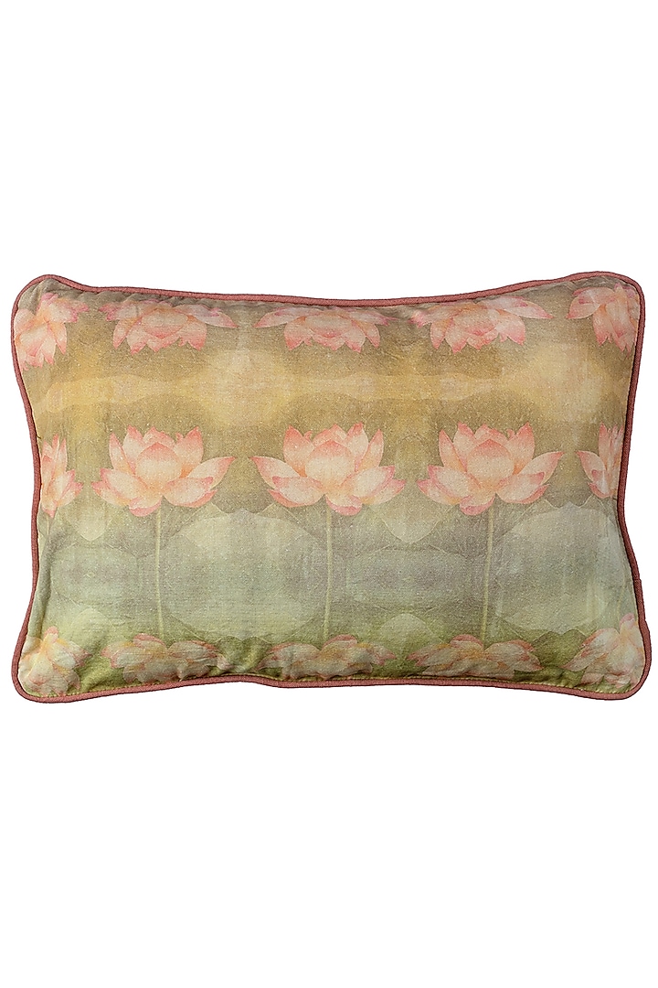 Pink & Green Canvas Cushion Covers (Set of 2) by Artychoke