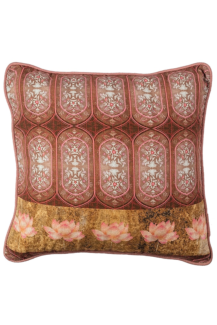 Gold & Pink Canvas Cushion Covers (Set of 2) by Artychoke