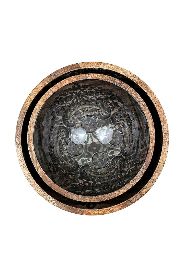 Grey Antique Motif Bowls (Set of 2) by Artychoke at Pernia's Pop Up Shop