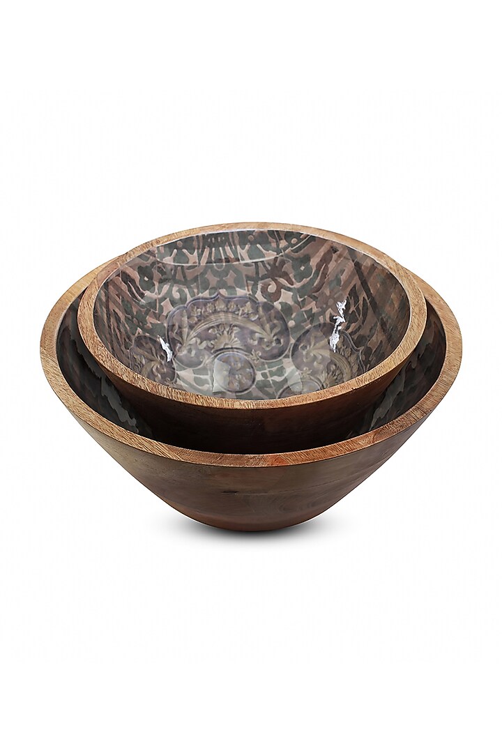 Grey Antique Motif Bowls (Set of 2) by Artychoke at Pernia's Pop Up Shop