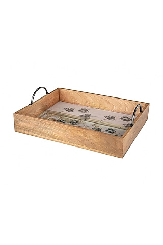 Pink Antique Lotus Crate Tray by Artychoke