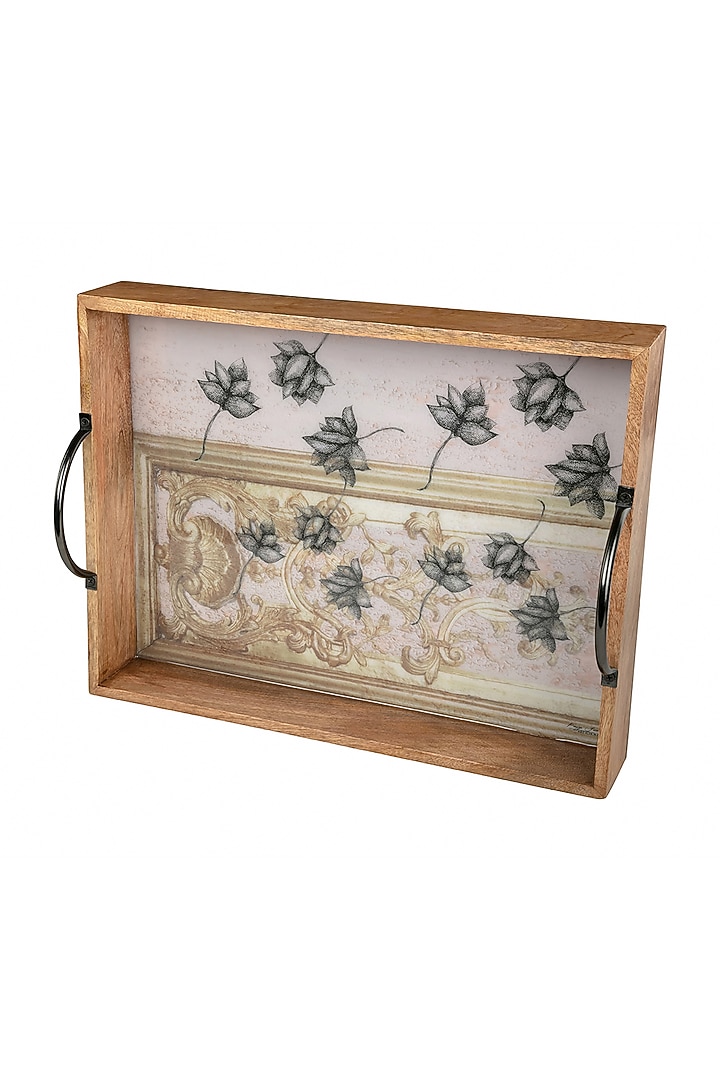 Pink Antique Lotus Crate Tray by Artychoke at Pernia's Pop Up Shop