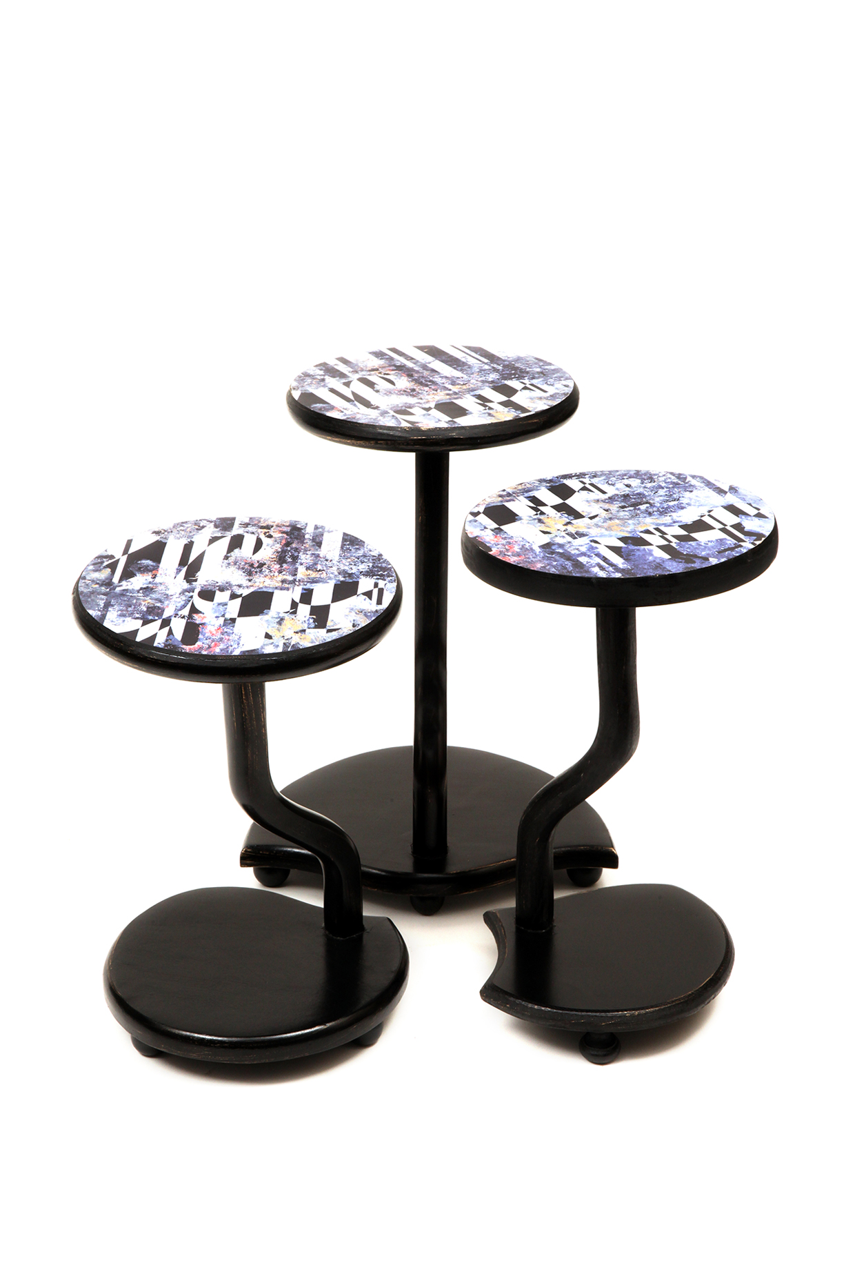 Black & White Monochrome Lily Pad Tables (Set of 3) by Artychoke at Pernia's Pop Up Shop