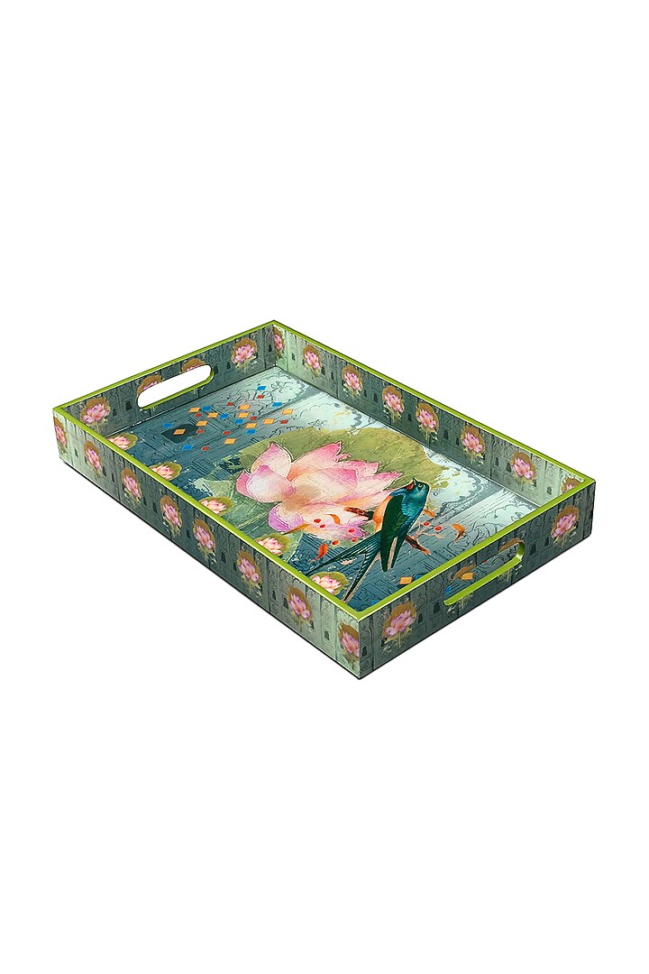Green Vintage Bird Rectangle Trays (Set of 4) by Artychoke at Pernia's Pop Up Shop
