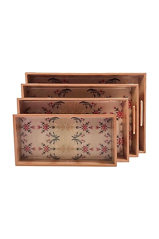 Rose Quartz High Gloss Trays (Set of 4) by Artychoke