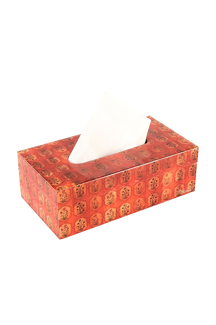 Red Rustica Wooden Tissue Box by Artychoke