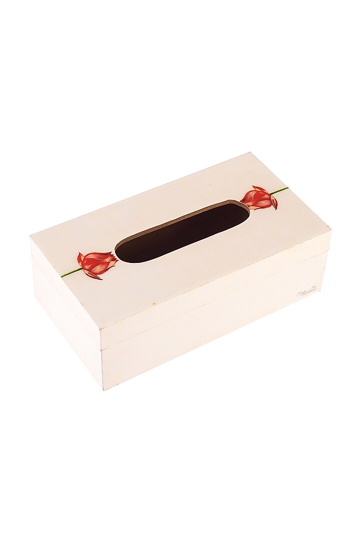 Ivory Lotus Wooden Tissue Box by Artychoke at Pernia's Pop Up Shop