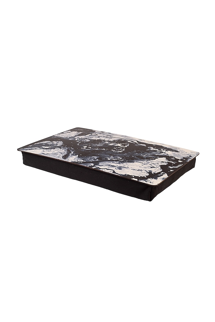 Black Marble Wooden Lap Table by Artychoke