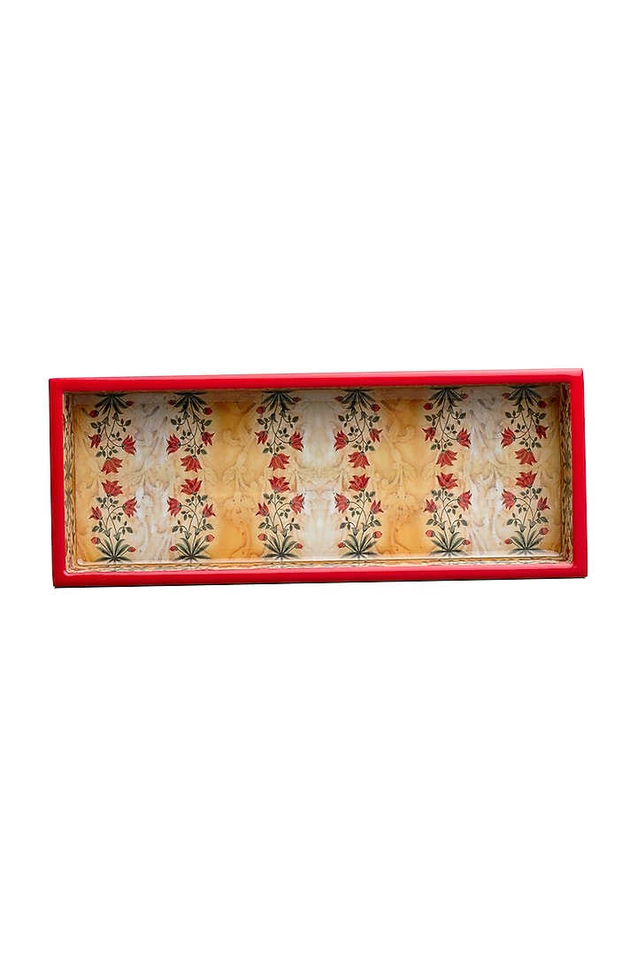 Red Motif Jar and Tray Set (Set of 4) by Artychoke at Pernia's Pop Up Shop