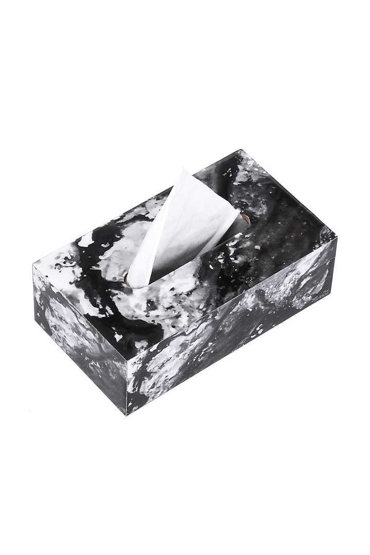 Black Marble Wooden Tissue Box by Artychoke