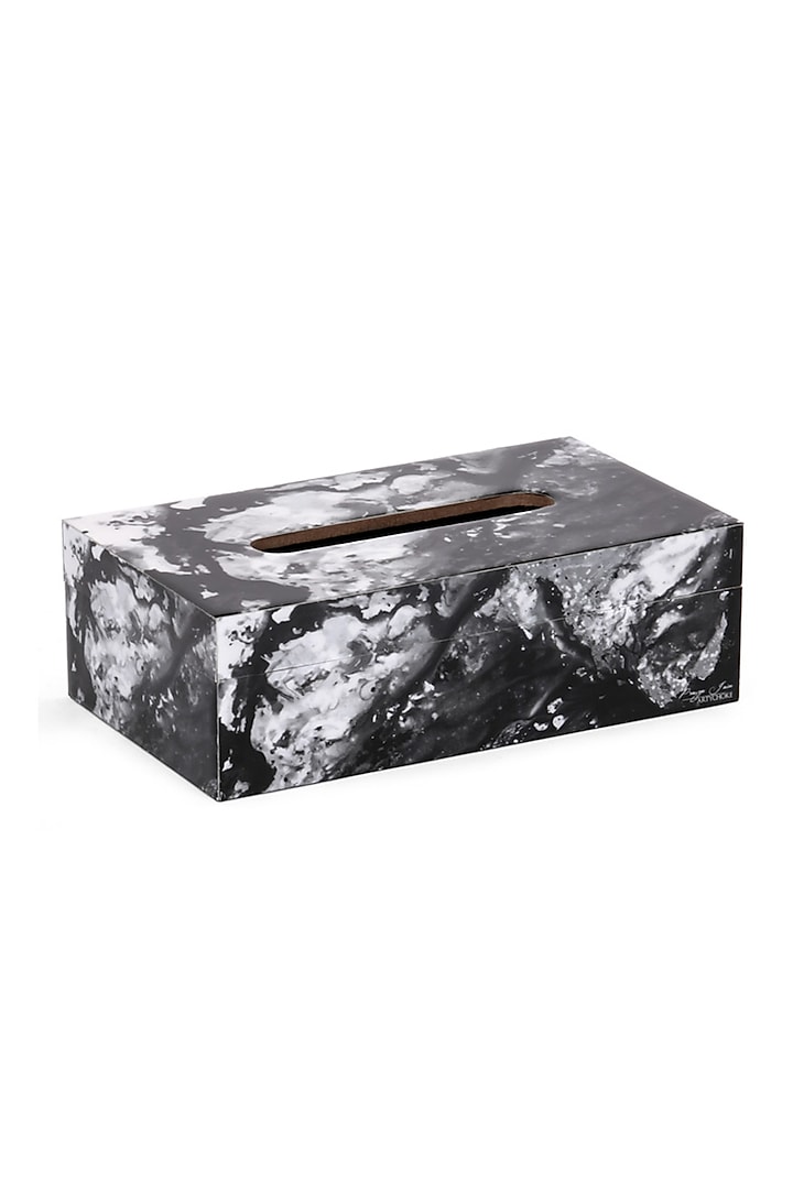 Black Marble Wooden Tissue Box by Artychoke at Pernia's Pop Up Shop