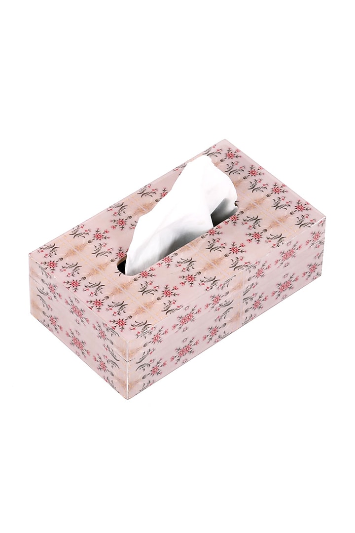 Pastel Pink Wooden Tissue Box by Artychoke